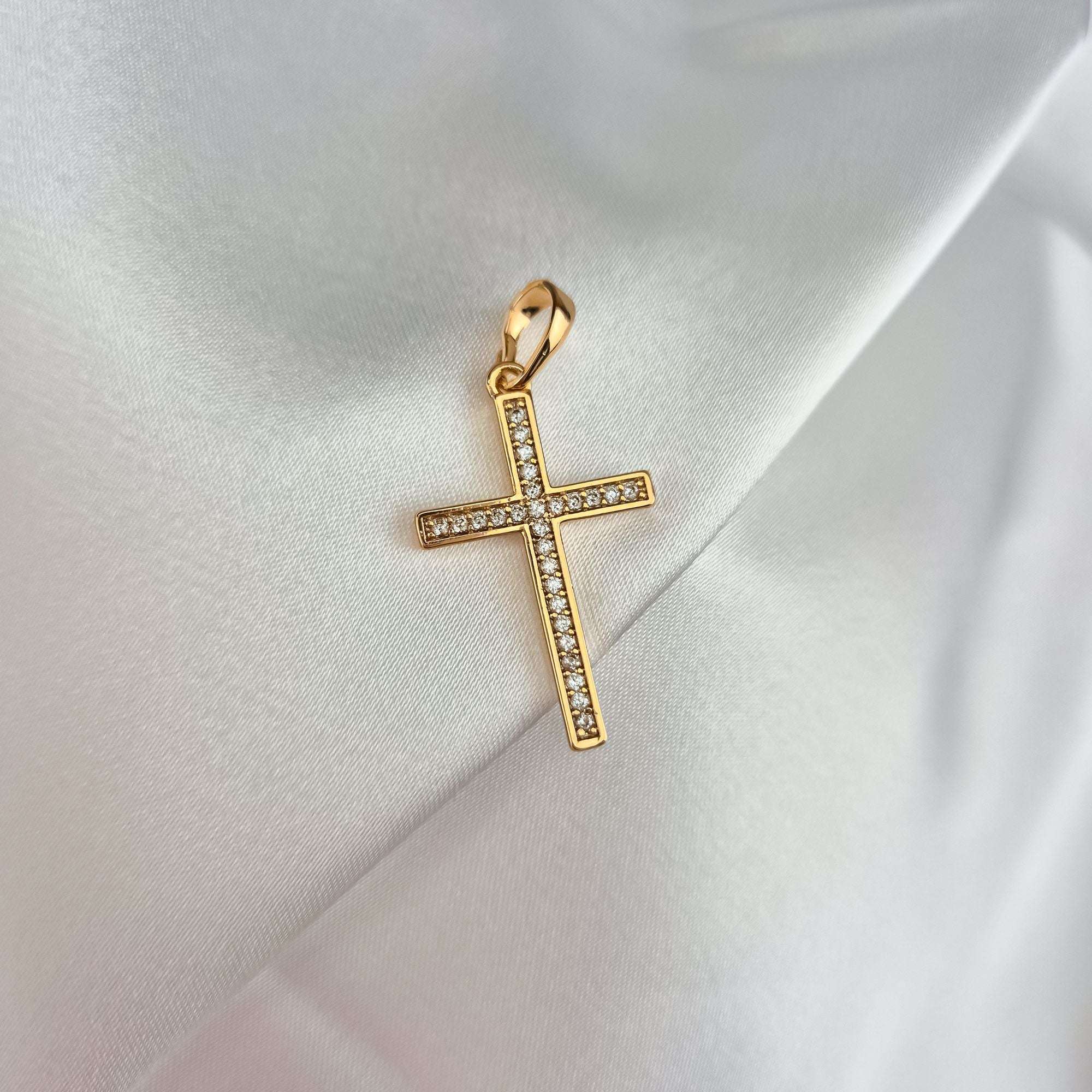 Elegants un simbolisks krustiņš 35 mm garumā ar medicīniskā zelta pārklājumu