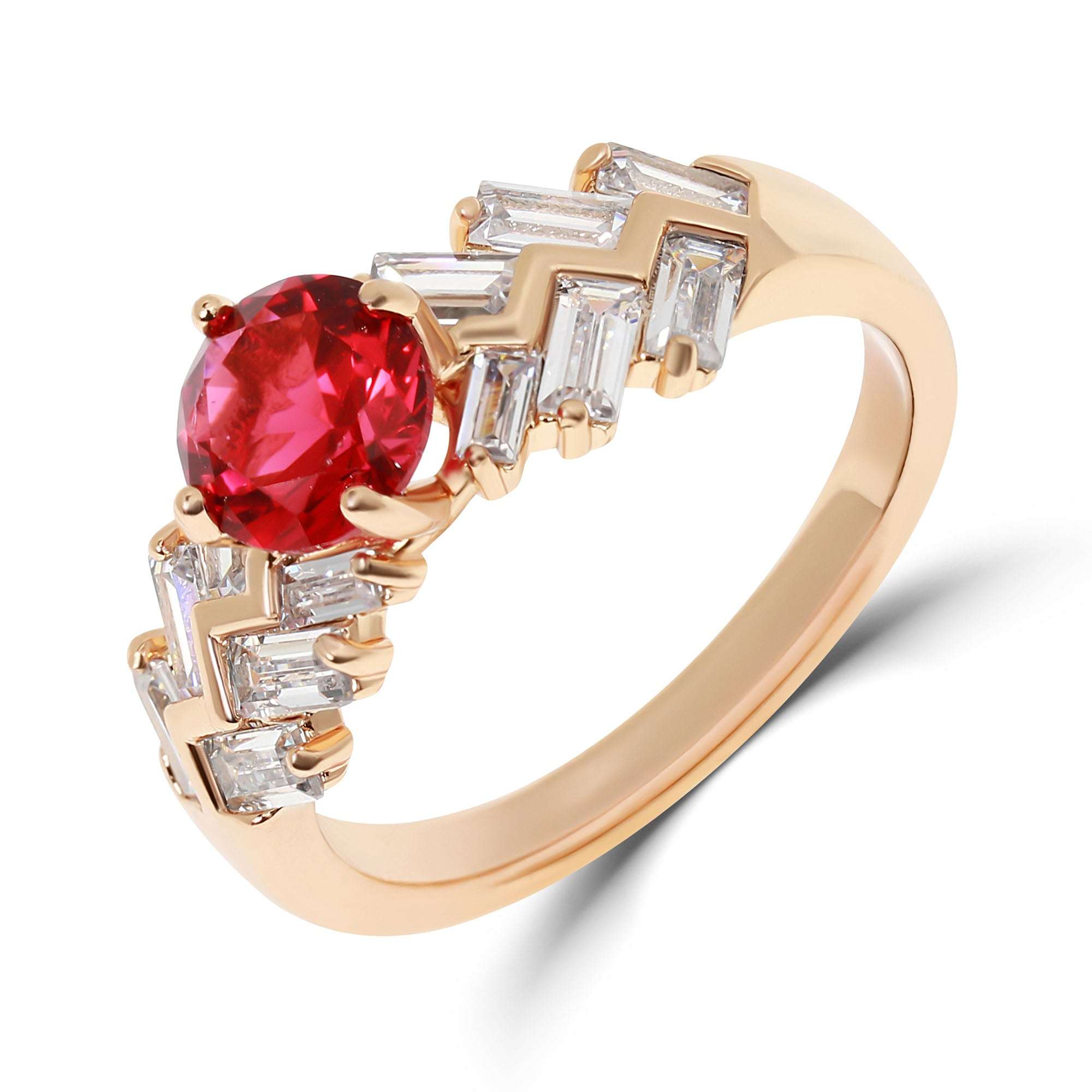 Sieviešu gredzens ar sarkanu akcentu