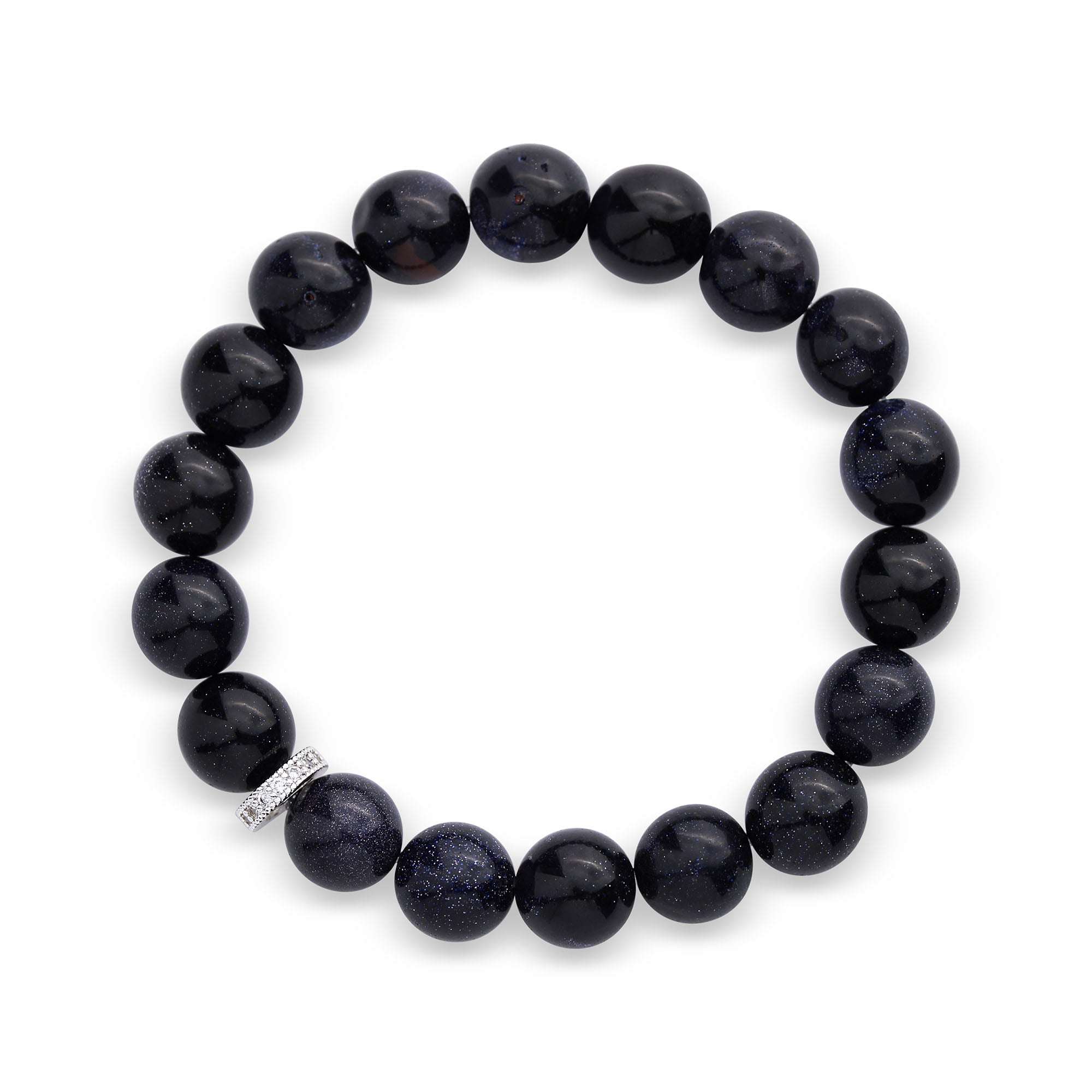 Rokassprādze ar spīdīgu zilo zeltakmeni