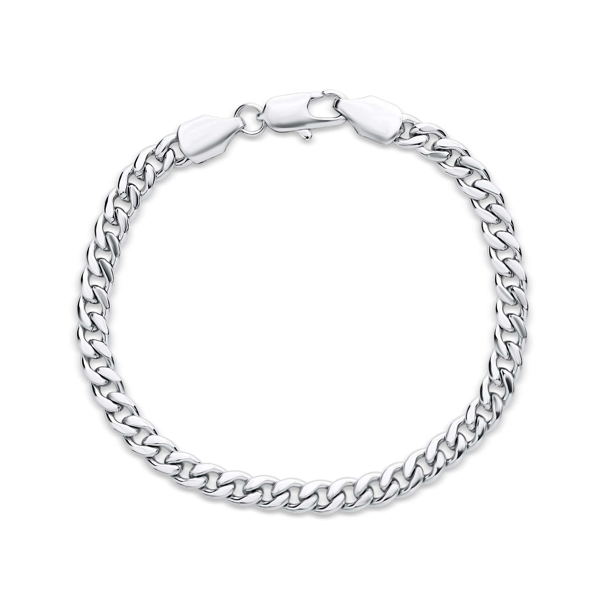 Unisex rokassprādze ar klasisku ķēdes pinumu un platīnas spīdumu