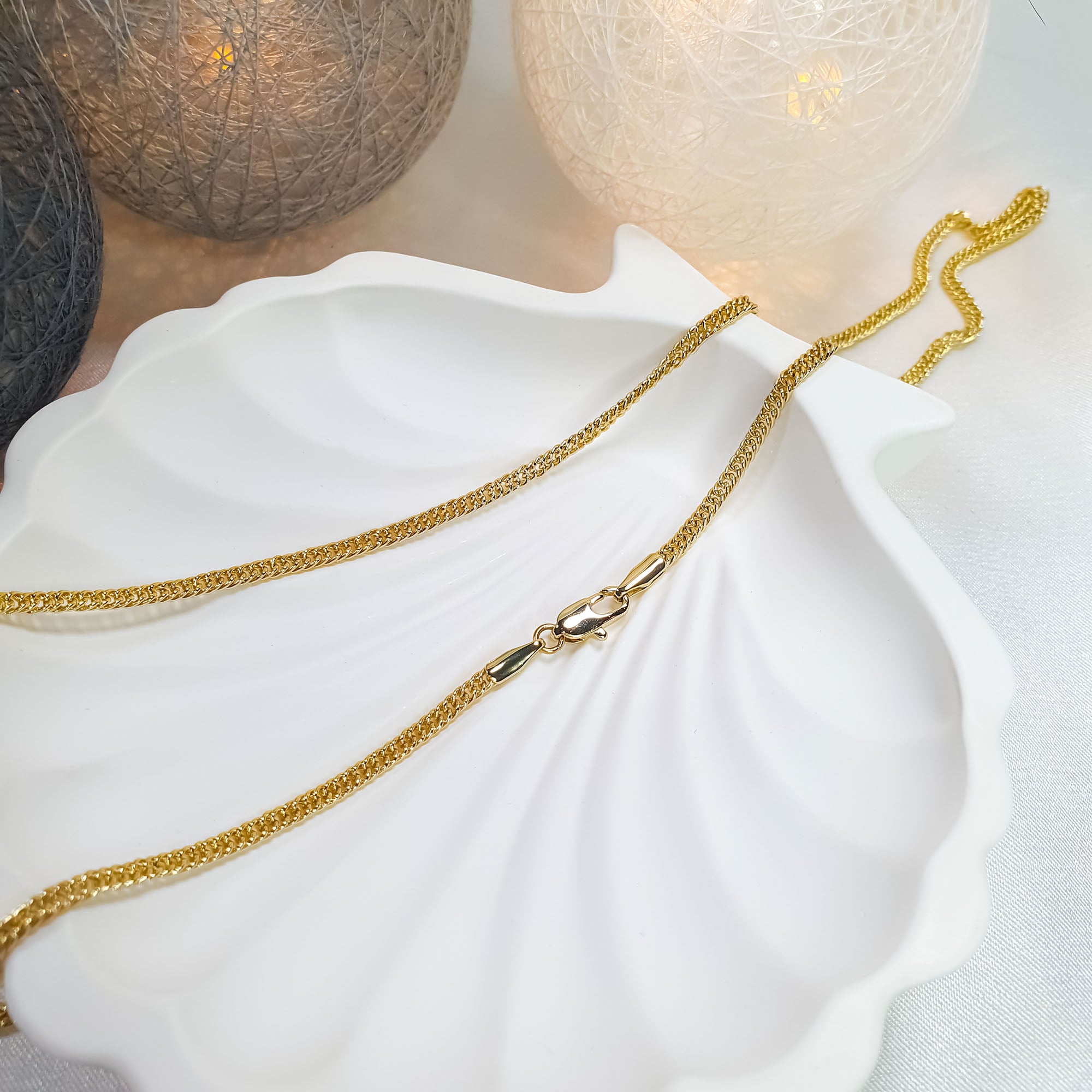 Sieviešu ķēdīte zelta tonī ar klasisku aizdari, 50 cm