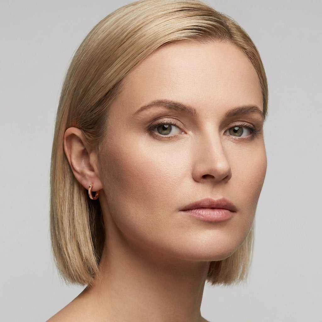 12 mm auskari-riņķi ar smalku akmens akcentu