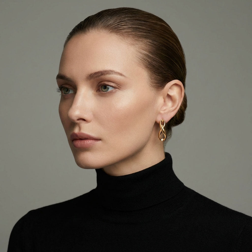 Plūstošu līniju bezgalības auskari