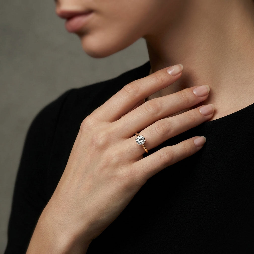 Tīras formas gredzens ar izteiktu balto cirkonu