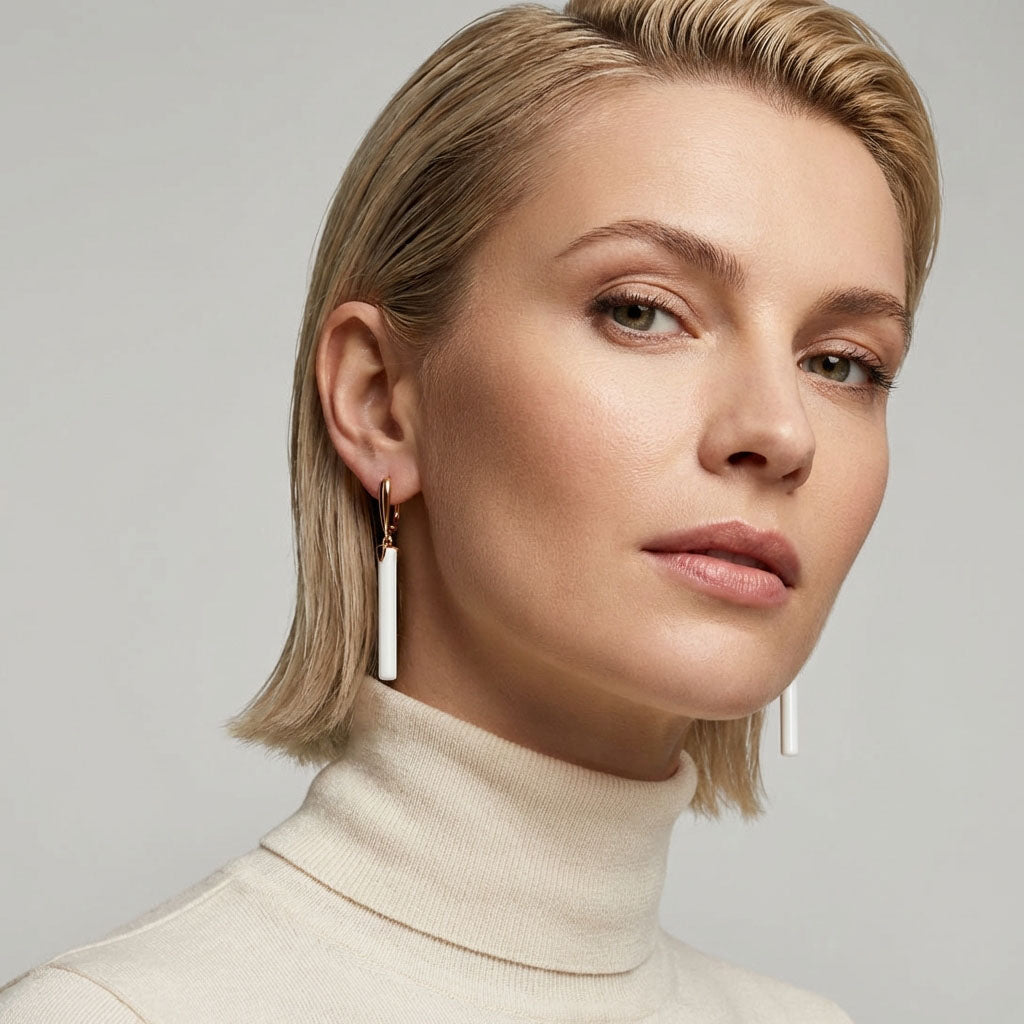 Garie cilindriskas formas sieviešu auskari