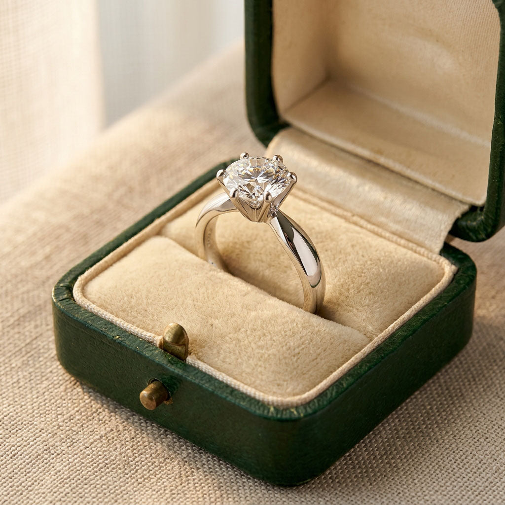 Solitāra stila cirkona gredzens