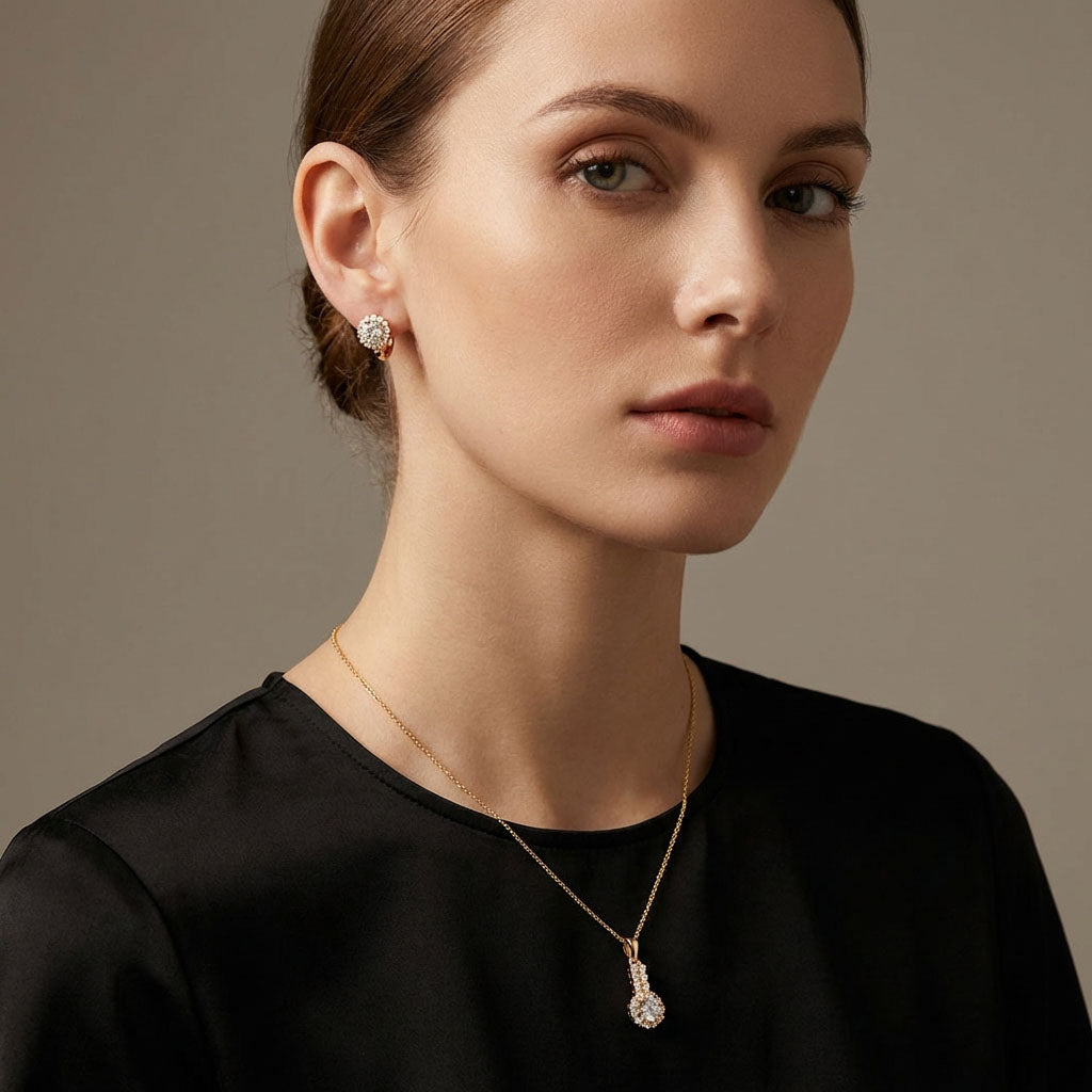 Dzirkstošs rotu komplekts ar cirkoniem