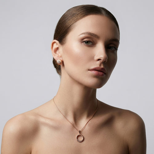 Rievots apzeltīts rotu komplekts "Saules aplis"