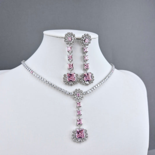 Eleganti auskari ar rozā Swarovski kristāliem