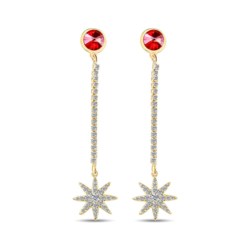 Apzeltīti Swarovski auskari