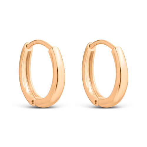 Klasiskie auskari-riņķi ar gludu apzeltītu pārklājumu