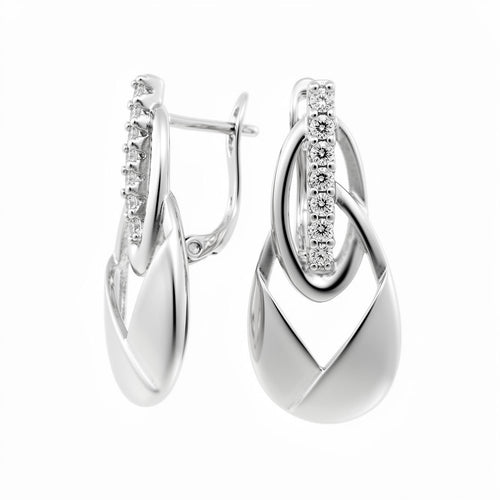 Iegareni auskari ar centrālu mirdzošu elementu joslu