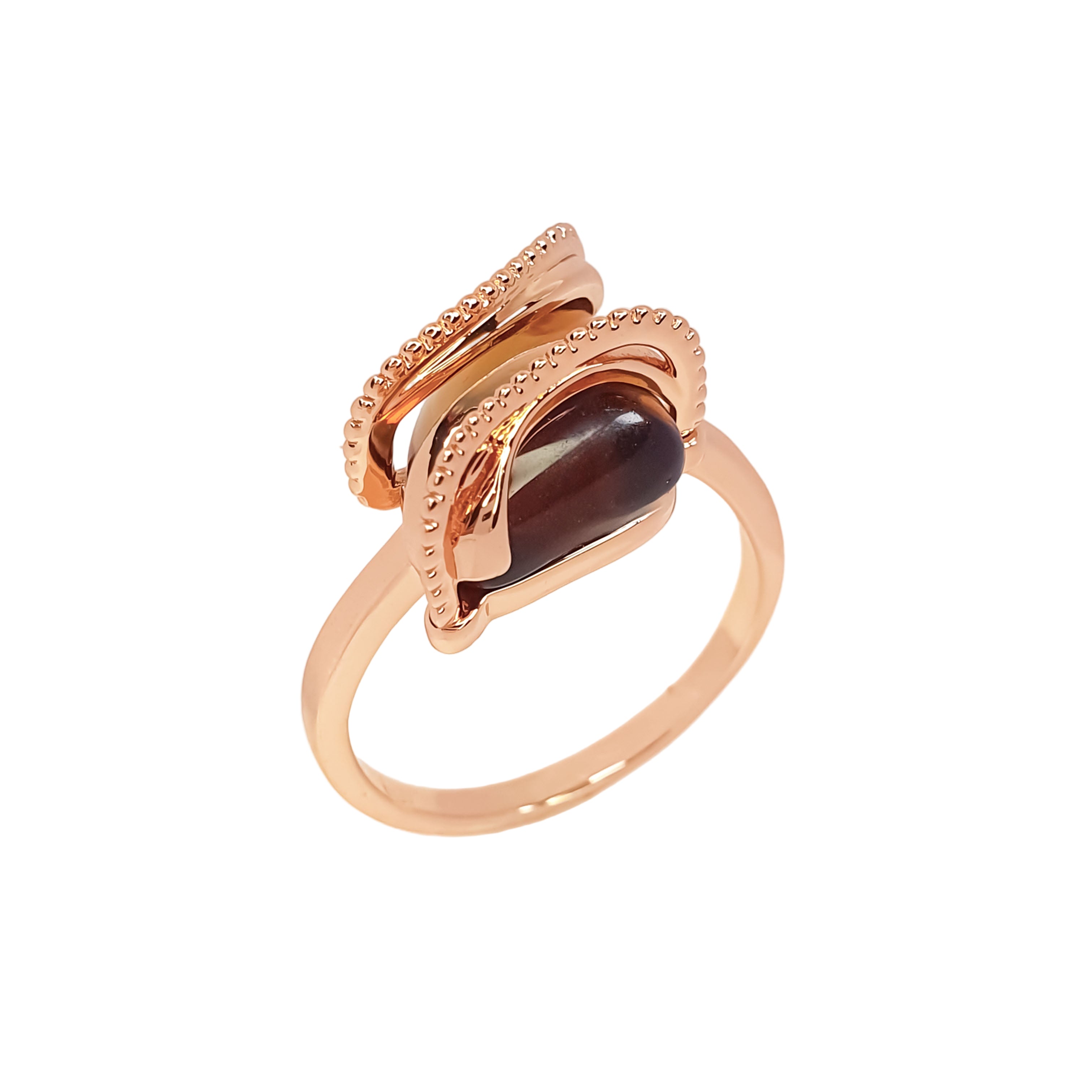Sieviešu gredzens ar silti brūnu cirkona akmeni