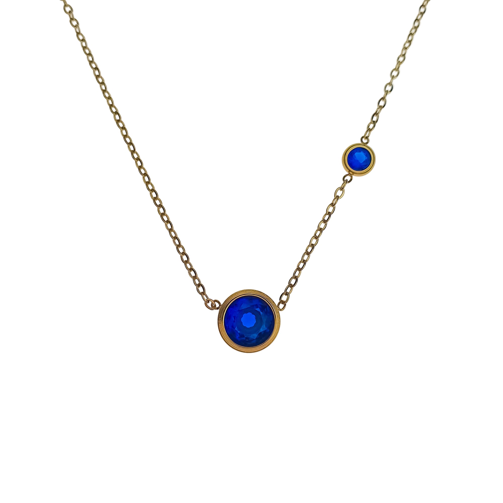 Kaklarota ar dziļi zilu cirkonu