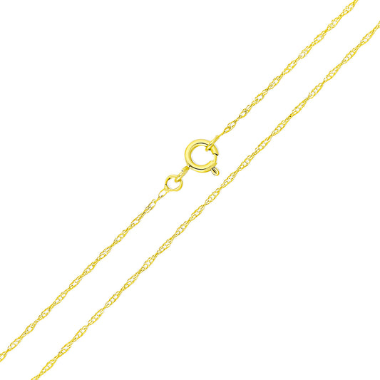 Smalka zelta ķēdīte ar savītu pinumu, 1.4 mm