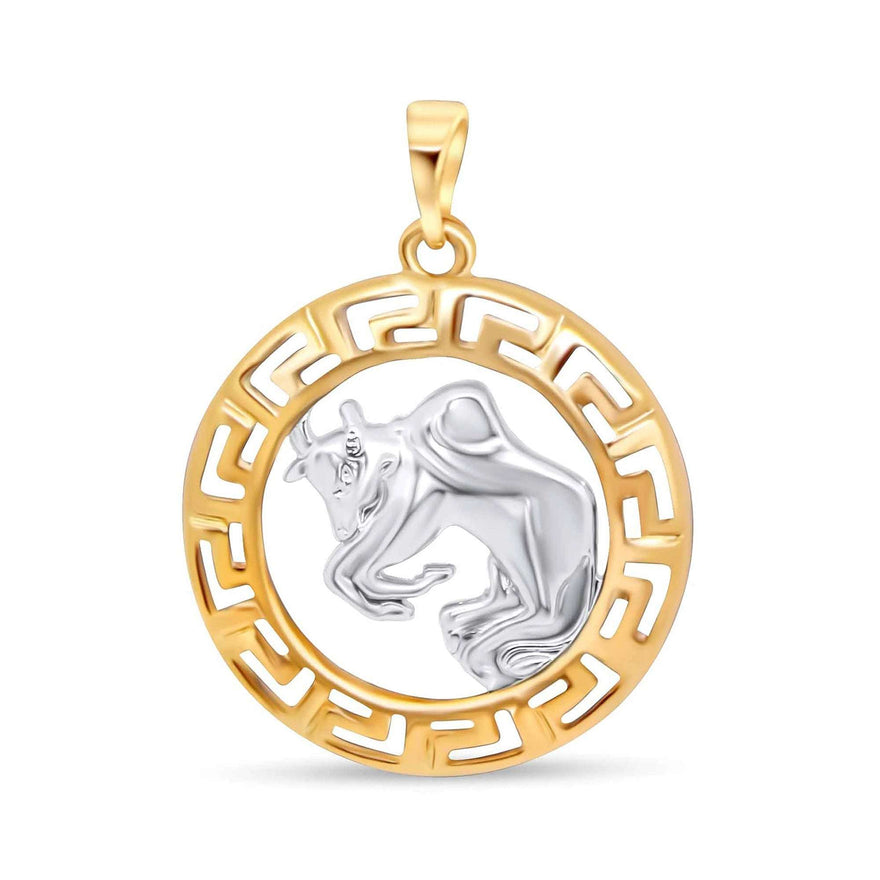Apzeltīts Vērša zodiaka kulons