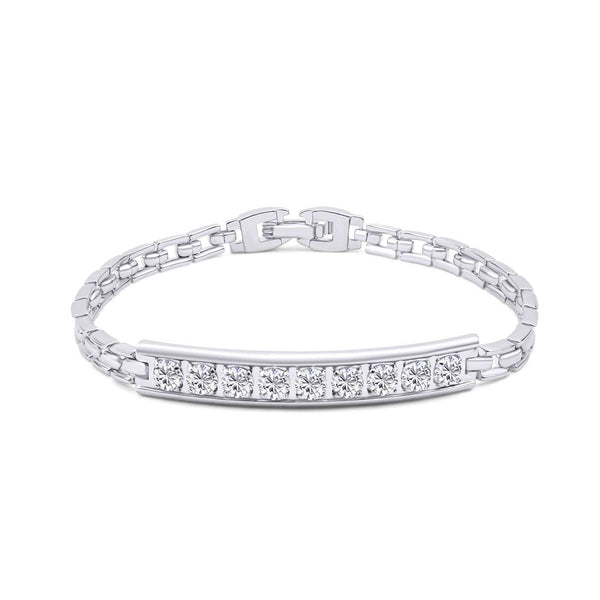 Браслет с покрытием и кристаллами, 17.5 см