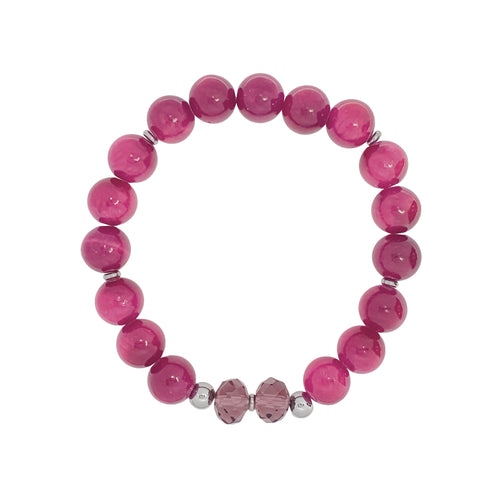 Sārta kalnu nefrīta rokassprādze ar granāta krāsas kristāliem