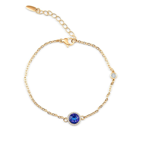 Aproce ar zilu Swarovski akmeni un regulējamu izmēru